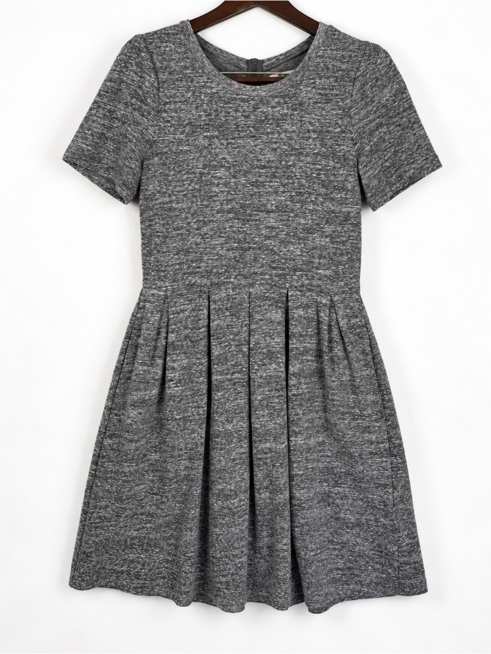 Madewell Gray Sweatshirt Pleated Fit & Flare Dress M Pockets